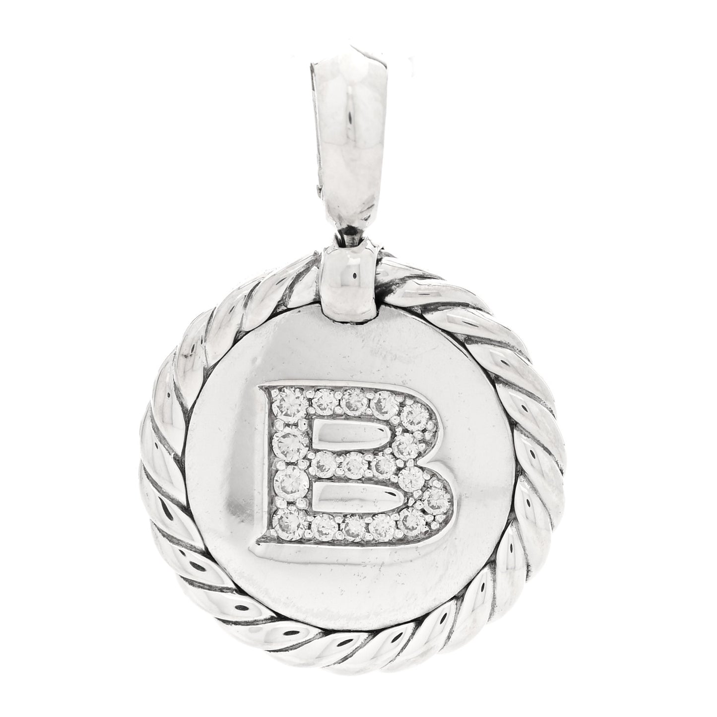 Sterling Silver Diamond Initial B Charm