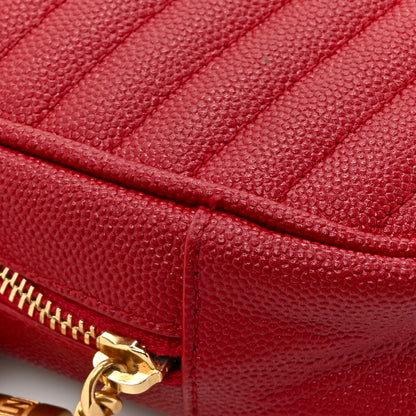 Saint Laurent Grain De Poudre Matelasse Monogram Mini Lou Camera Bag Eros Red 12 of 15
