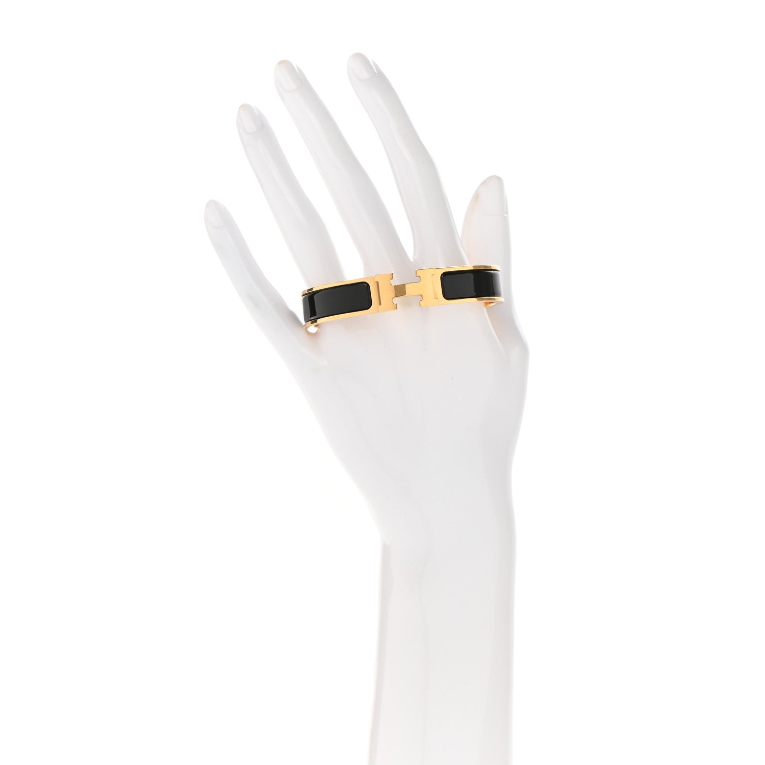 Hermes Enamel Narrow Clic Clac H Bracelet GM Black 2 of 5