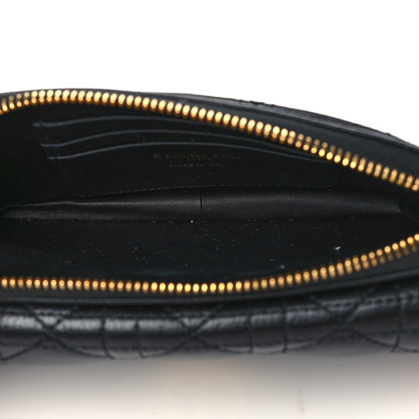 Supple Calfskin Cannage Caro Pouch with Chain Black