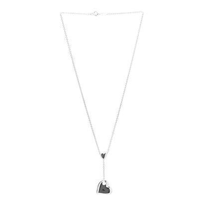 Tiffany Sterling Silver Double Heart Cutout Pendant Necklace 2 of 6