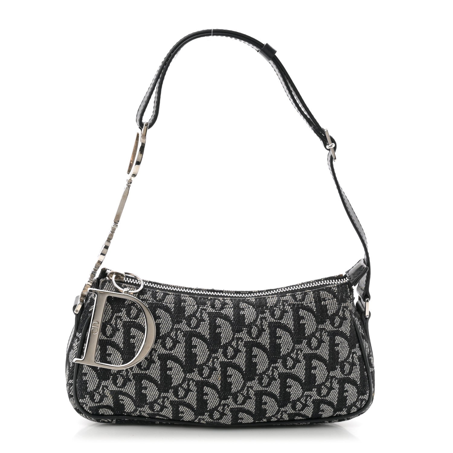 Christian Dior Monogram Shoulder Bag Pochette Black 1 of 13
