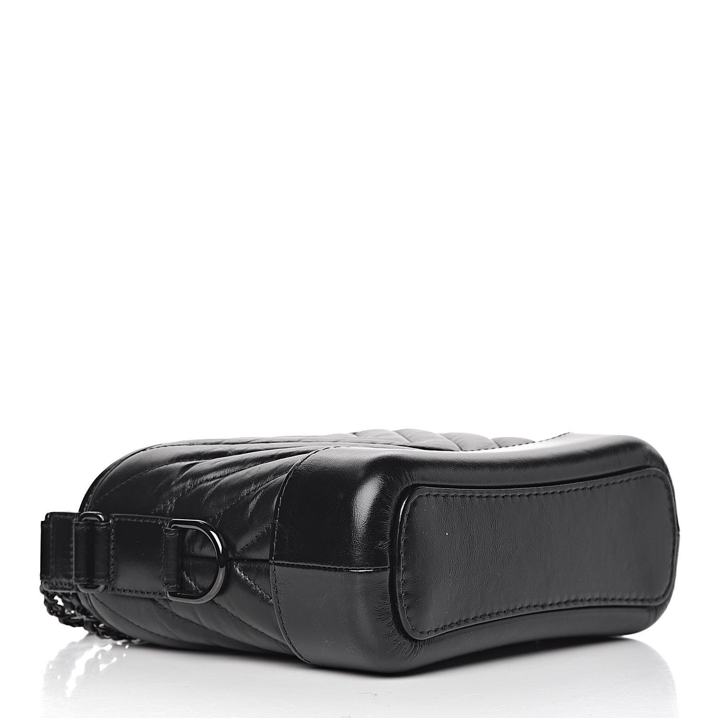 Aged Calfskin Chevron Quilted Small Gabrielle Hobo So Black