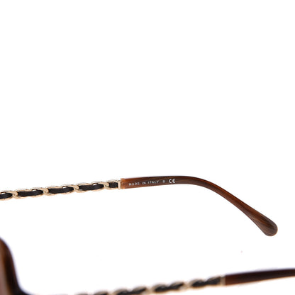 Chanel Acetate Metal Lambskin Chain Square Sunglasses 5210-Q Brown 4 of 7