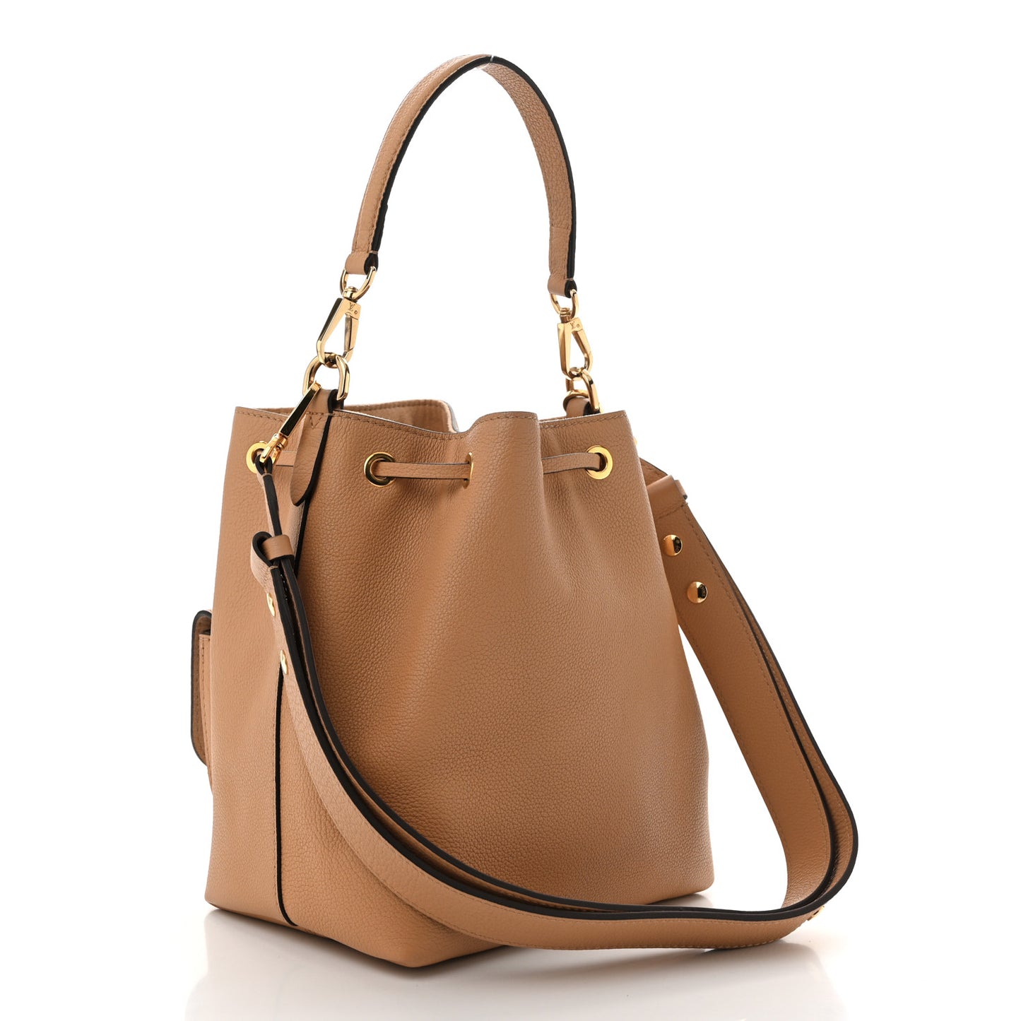Calfskin Lockme Bucket MM Arizona Beige