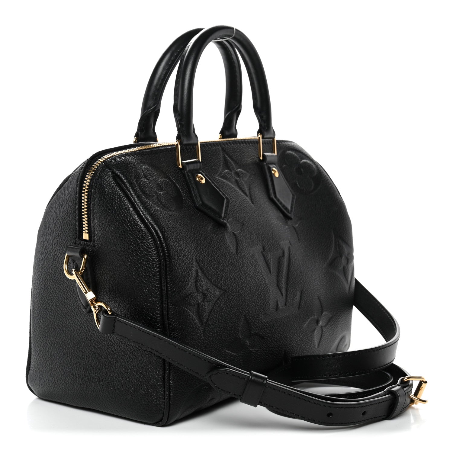 Louis Vuitton Empreinte Monogram Giant Speedy Bandouliere 25 Black 3 of 10