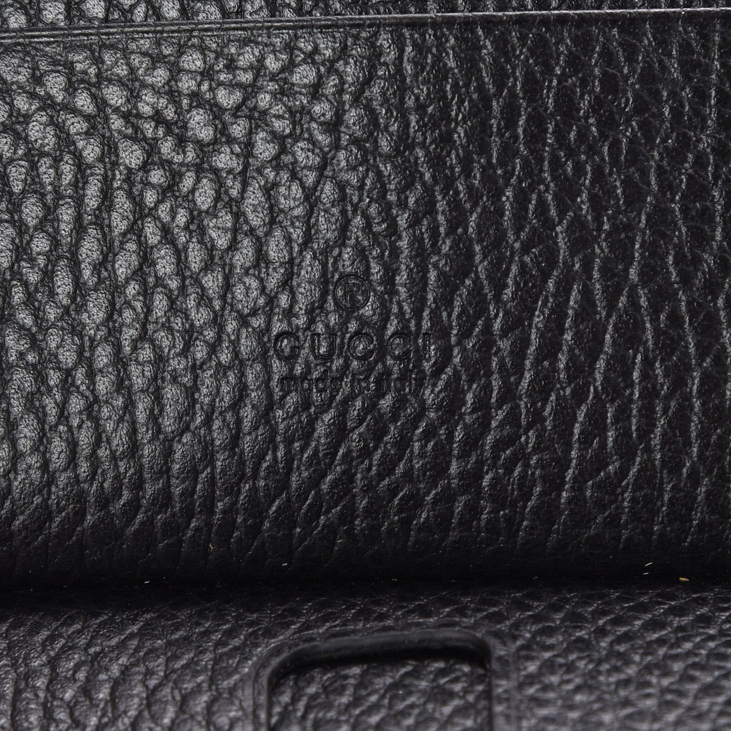 Pebbled Calfskin GG Marmont Card Case Black