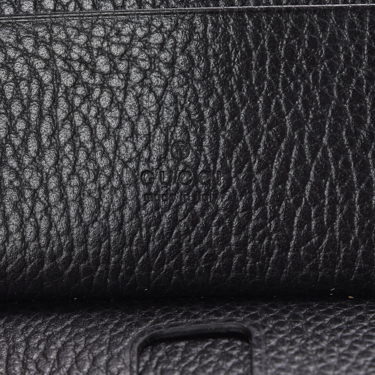 Gucci Pebbled Calfskin GG Marmont Card Case Black 5 of 8