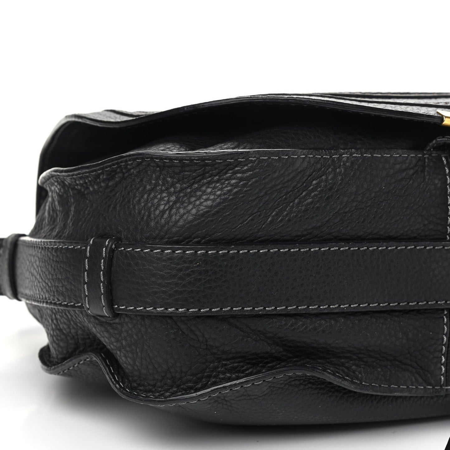 Calfskin Medium Marcie Round Crossbody Bag Black