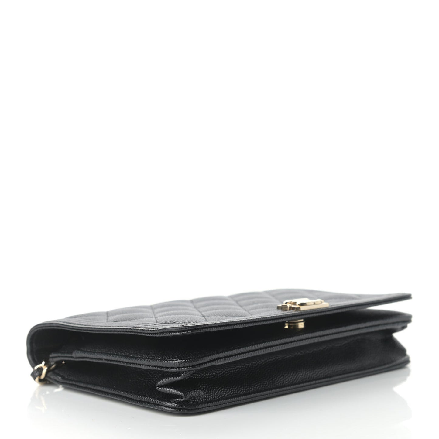 Caviar Quilted Boy Wallet On Chain WOC Black