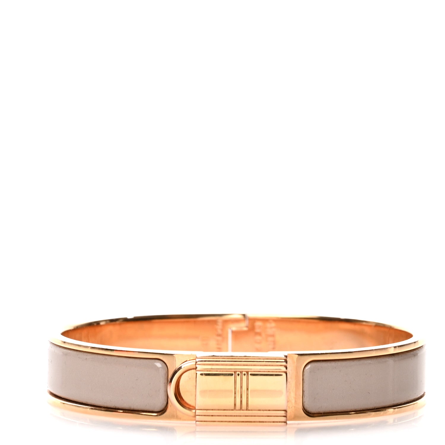 Hermes Enamel Narrow Clic Cadenas Bracelet GM Marron Glace 1 of 5