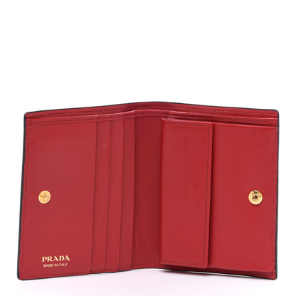 Prada Vitello Daino Small Bi-Fold Wallet Black Fuoco 5 of 7