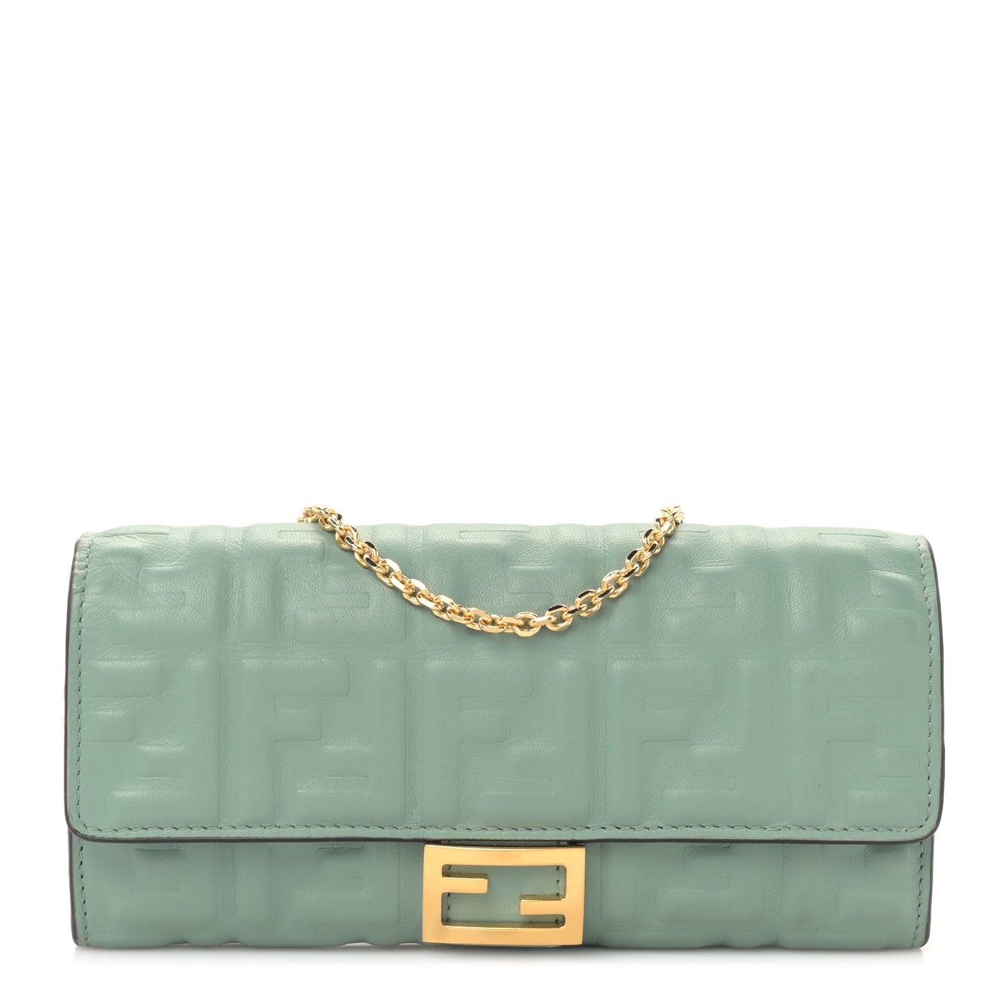 Nappa Matisse FF Embossed Continental Wallet On Chain Menta