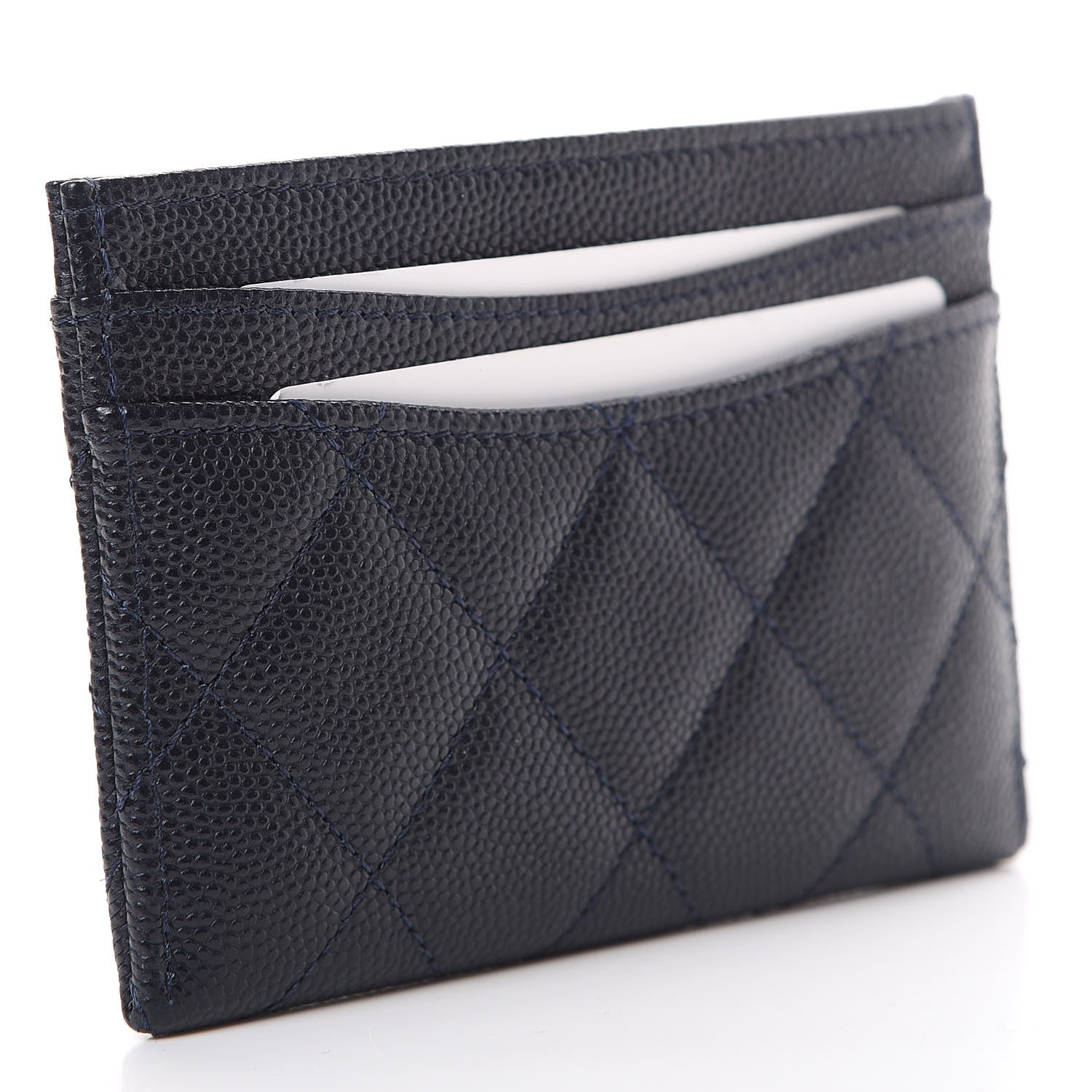 Chanel Caviar Quilted Card Holder Navy 2 of 8