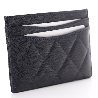 Chanel Caviar Quilted Card Holder Navy 2 of 8