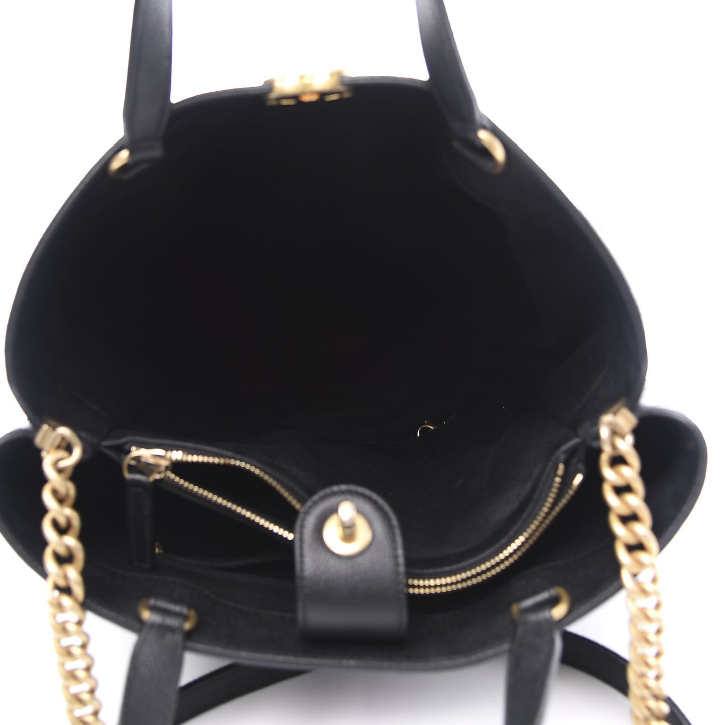 Caviar Stitched Large Shopping Tote Bag Black
