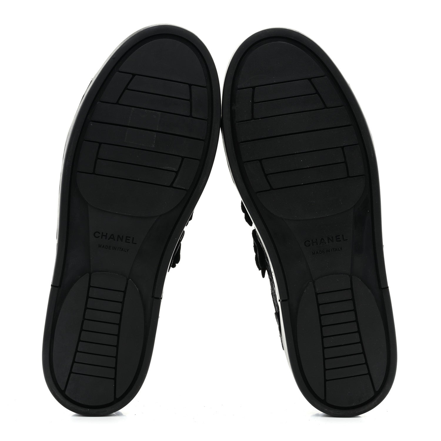 Chanel Suede Embroidered Flower Sneakers 39 Black 6 of 9