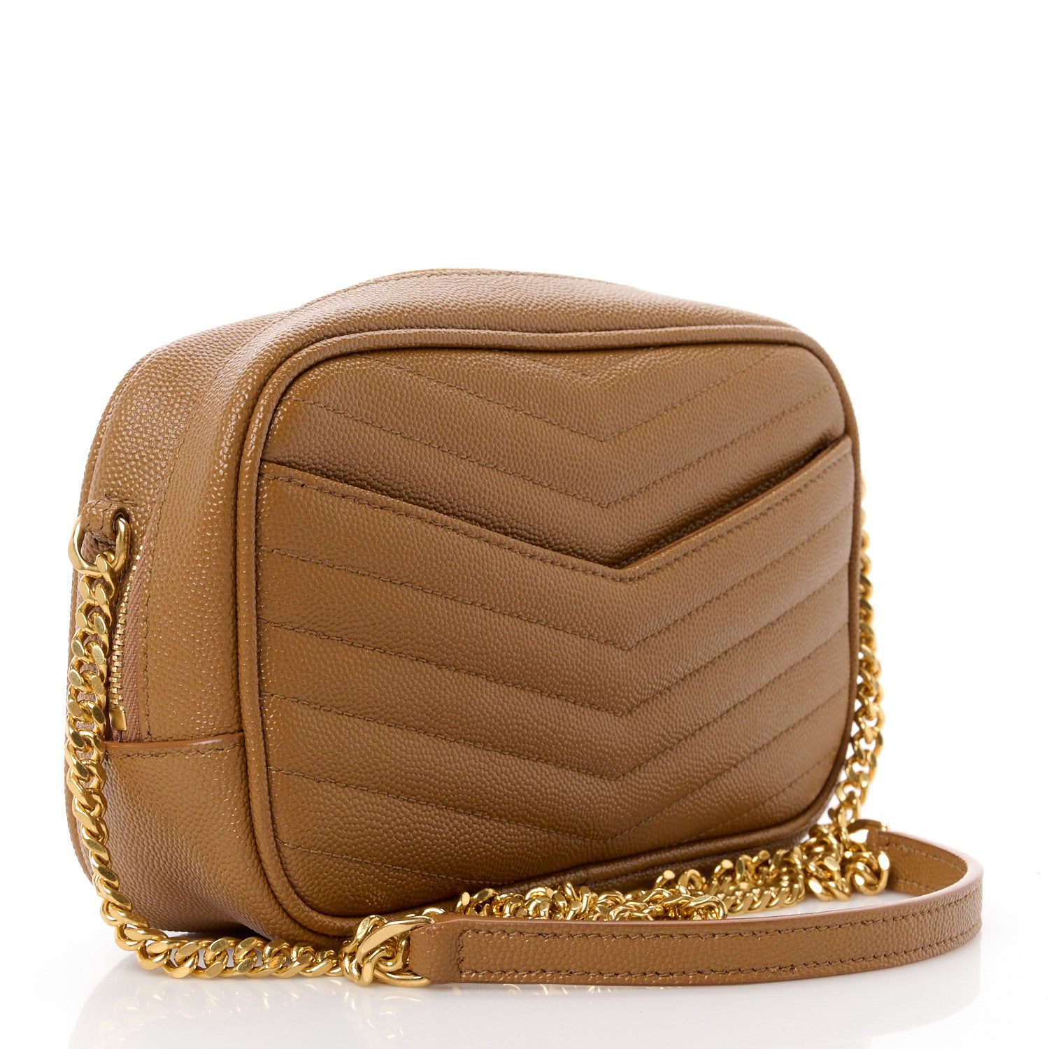 Saint Laurent Grain De Poudre Matelasse Monogram Mini Lou Camera Bag Dark Natural 3 of 11