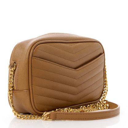 Saint Laurent Grain De Poudre Matelasse Monogram Mini Lou Camera Bag Dark Natural 3 of 11