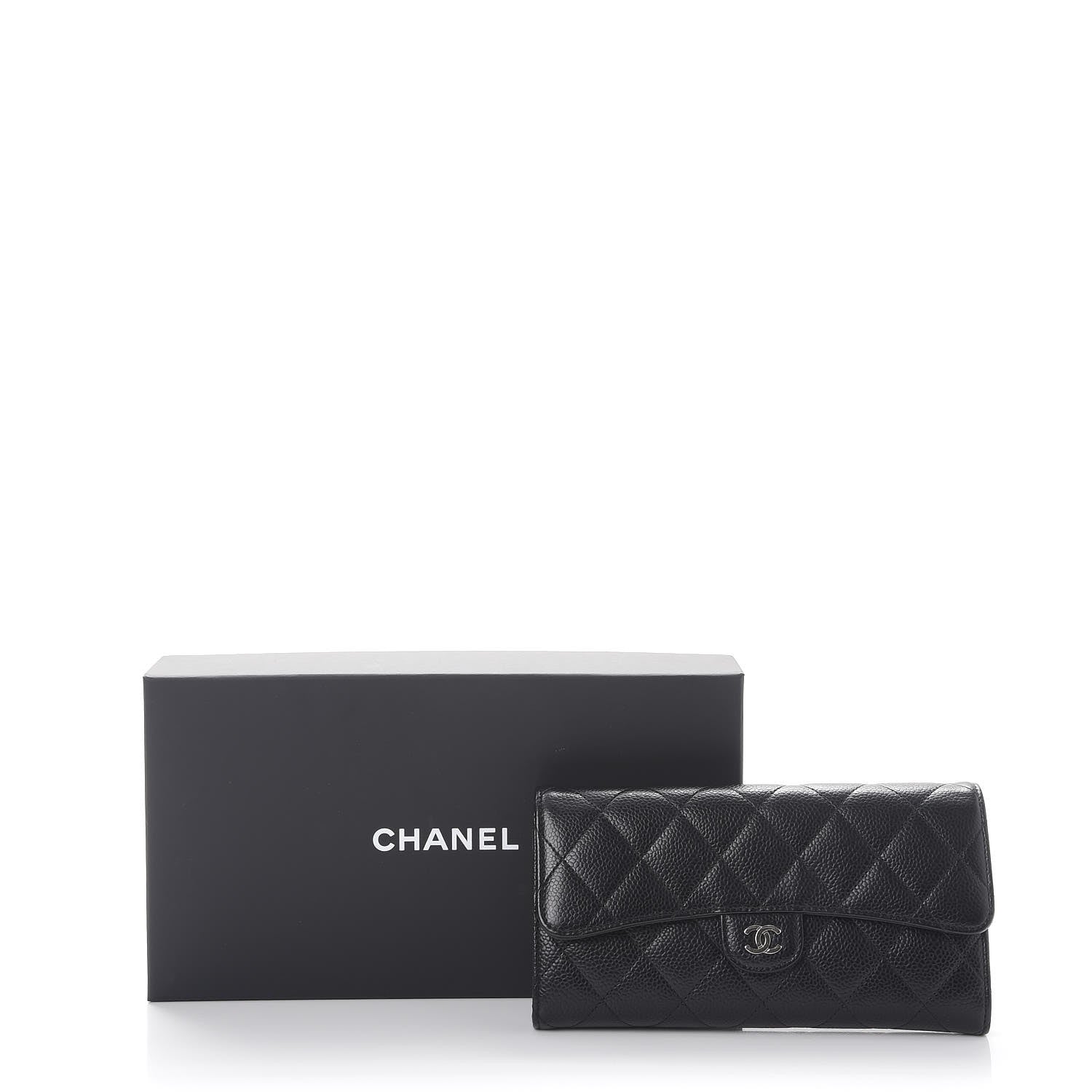 Chanel Caviar Quilted Large Flap Wallet Black 9 of 9