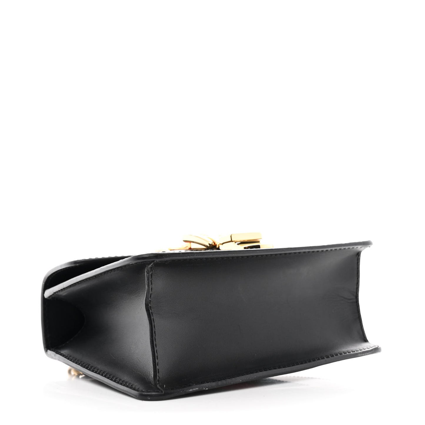 Calfskin Mini Sylvie Chain Shoulder Bag Black