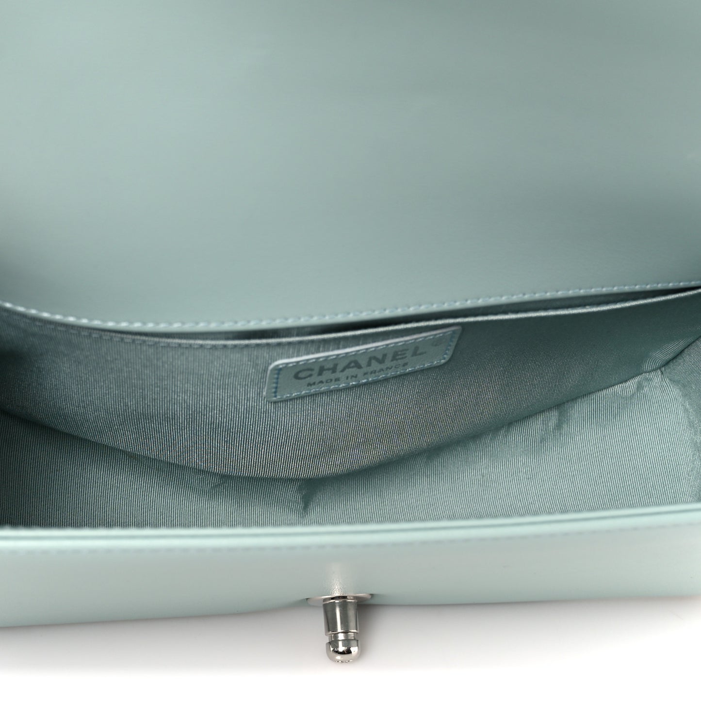 Calfskin Quilted Medium Boy Flap Light Blue