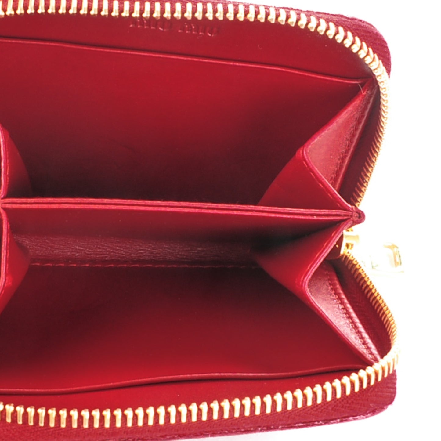 Patent Crocodile Embossed St Cocco Lux Compact Wallet Rubino
