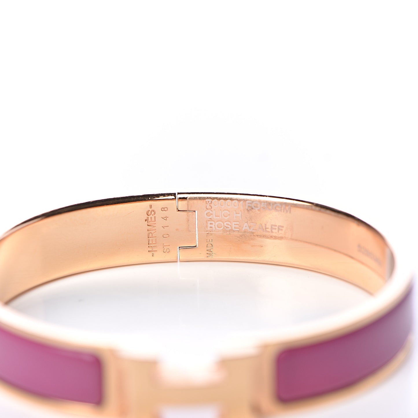 Enamel Narrow Clic Clac H Bracelet GM Rose Azalee