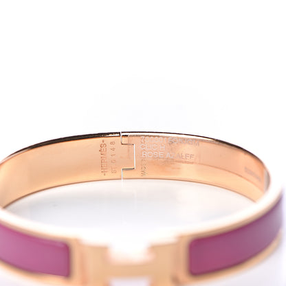 Hermes Enamel Narrow Clic Clac H Bracelet GM Rose Azalee 4 of 5