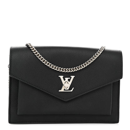 Louis Vuitton Soft Calfskin My Lockme Chain Pochette Black 1 of 9