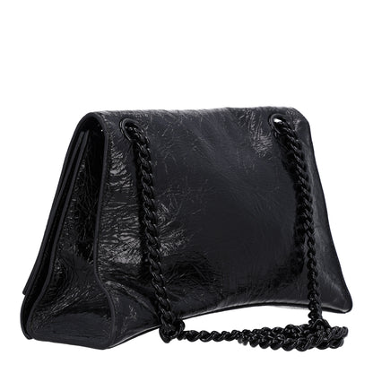 Balenciaga Crushed Calfskin Monochrome Medium Crush Chain Bag Black 3 of 10