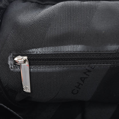 Chanel Glazed Calfskin Lambskin Quilted Portobello Tote Black Grey 8 of 11