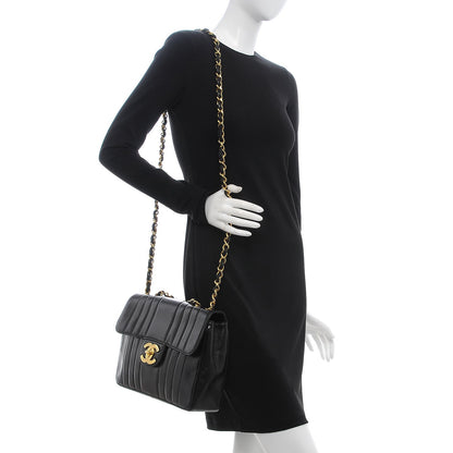 Chanel Lambskin Vertical Quilt Jumbo Single Flap Black 3 of 16