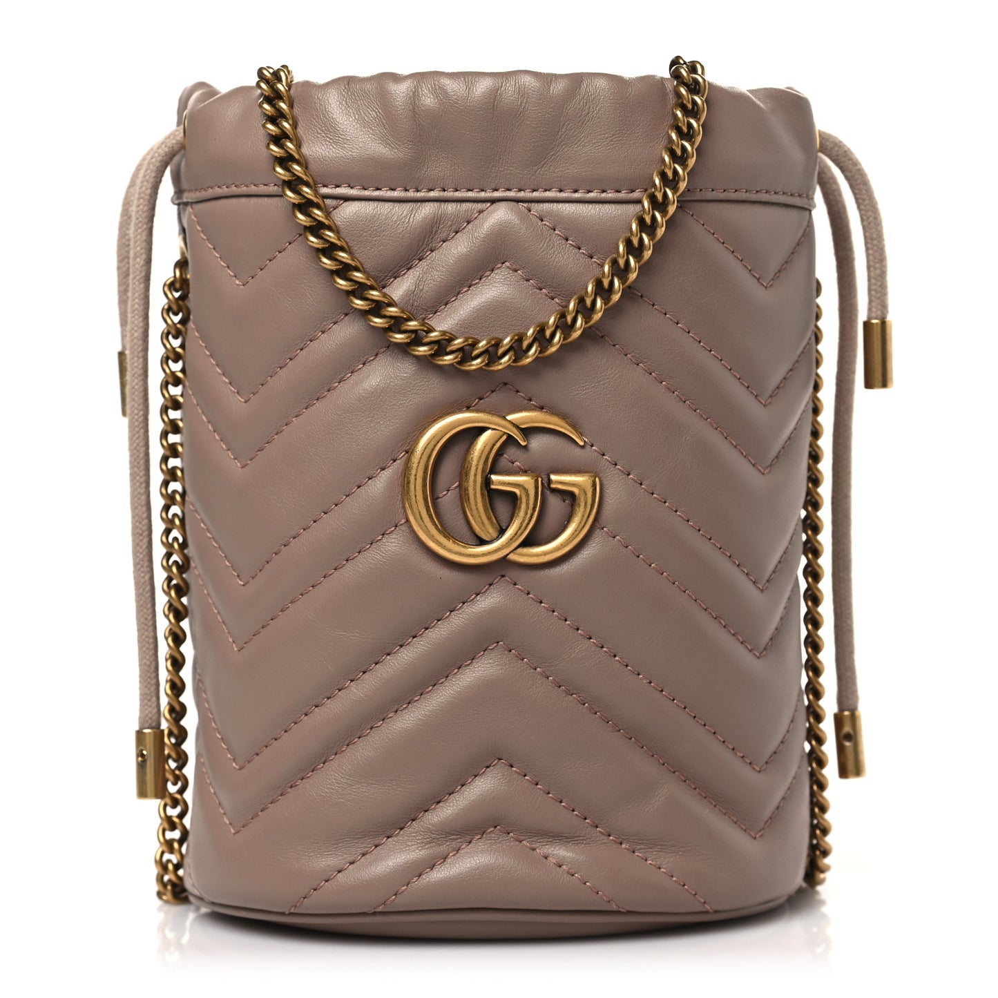 Calfskin Matelasse Mini GG Marmont 2.0 Bucket Bag Porcelain Rose