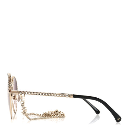 Chanel Chain Pantos Sunglasses 4242 Gold Brown 3 of 7