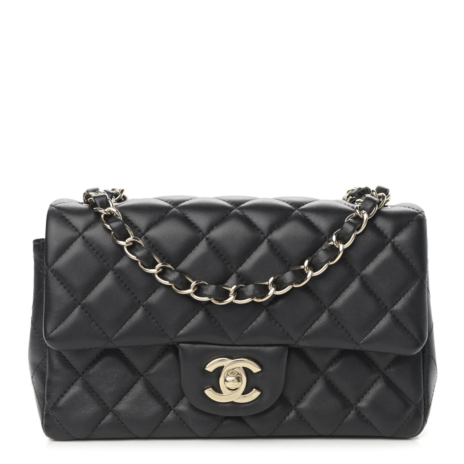 Chanel Lambskin Quilted Mini Rectangular Flap Black 1 of 12