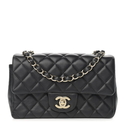 Chanel Lambskin Quilted Mini Rectangular Flap Black 1 of 12