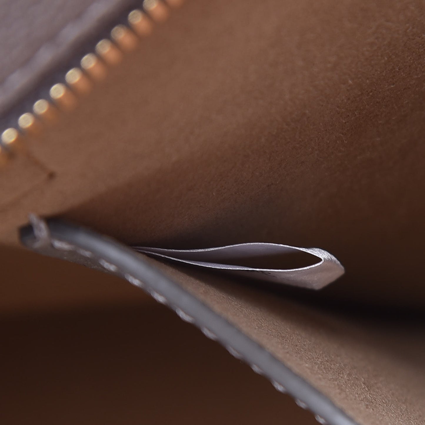 Metallic Grained Calfskin Medium Top Zip Tote Spike Silver