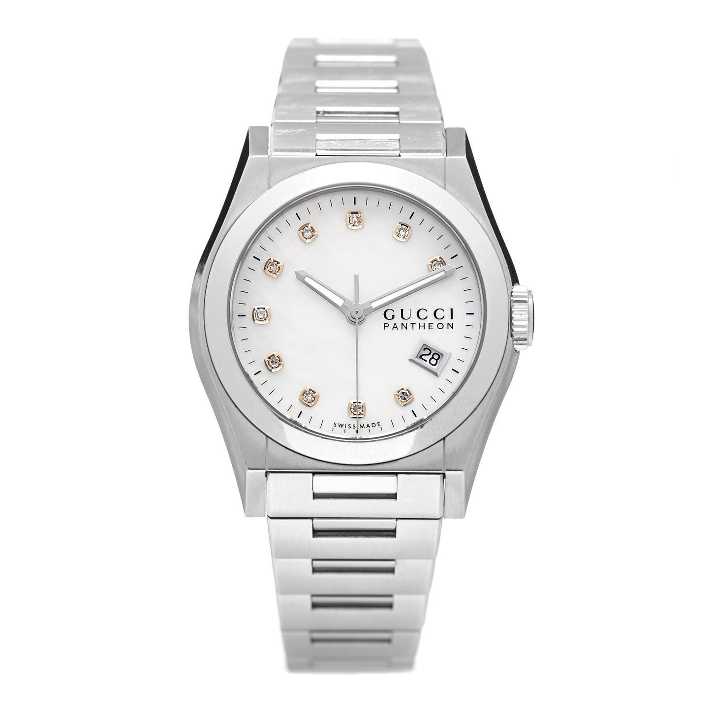 Stainless Steel Diamond Mother of Pearl 36mm Pantheon Quartz Watch