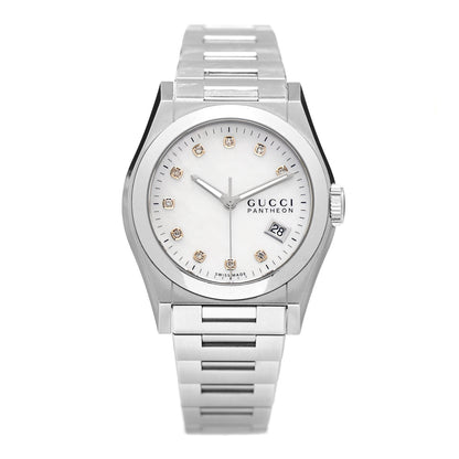 Gucci Stainless Steel Diamond Mother of Pearl 36mm Pantheon Quartz Watch 1 of 5