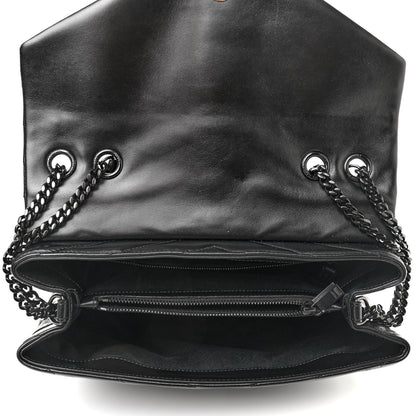 Saint Laurent Calfskin Y Quilted Monogram Medium Loulou Chain Satchel Black 5 of 9