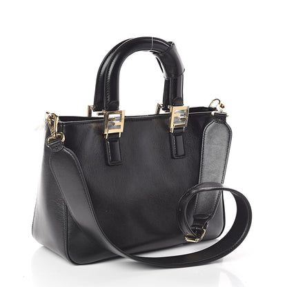 Fendi Vitello Glacier Small FF Tote Black 3 of 8