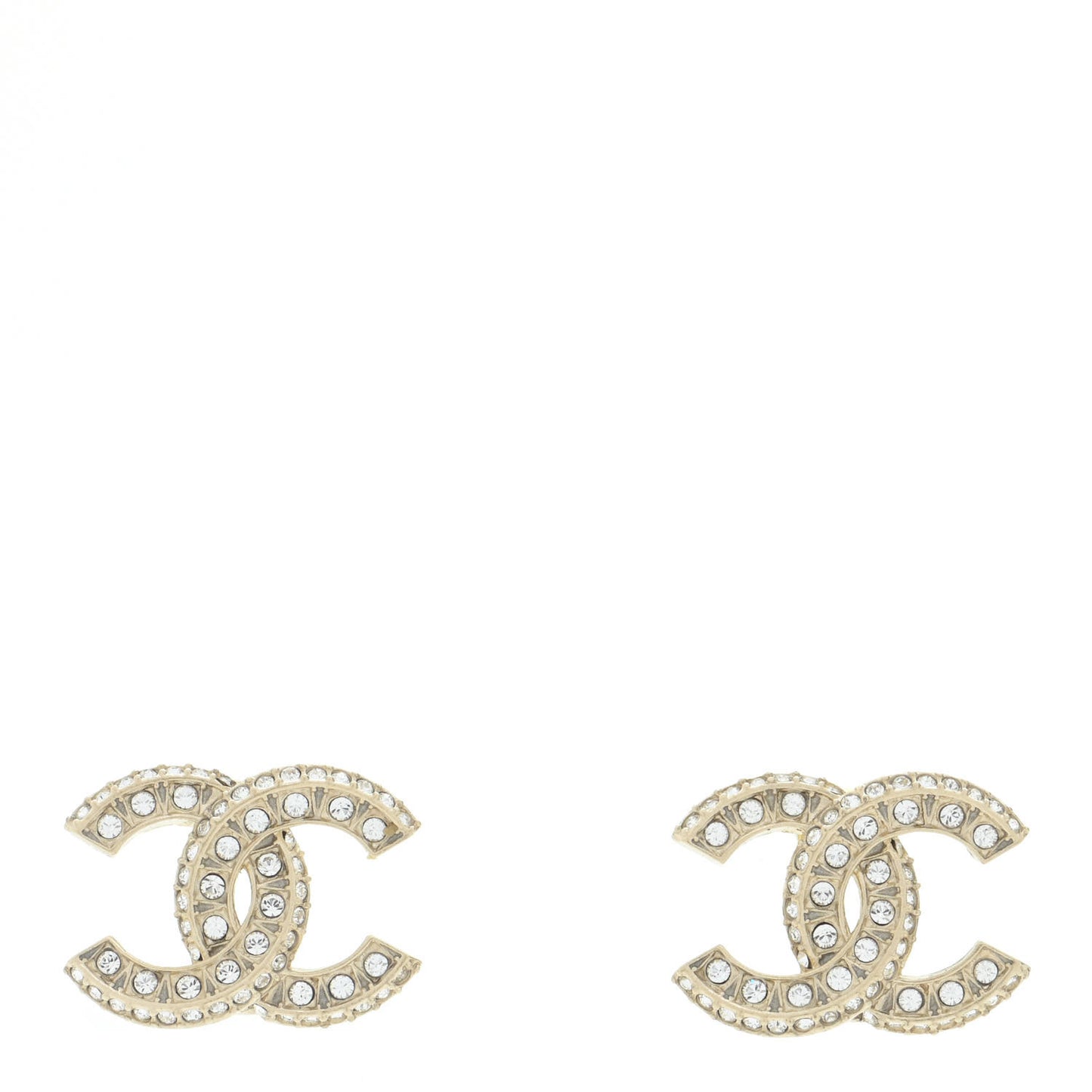 Crystal Timeless CC Earrings Light Gold