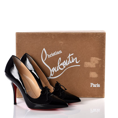 Christian Louboutin Patent Veau Velours Queue De Pie 100 Pumps 35 Black 19 of 21