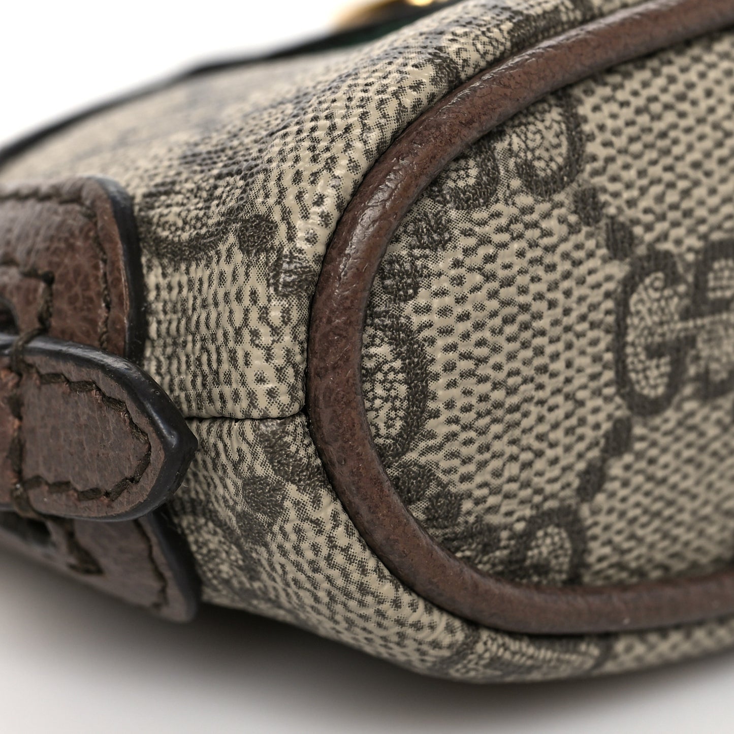 GG Supreme Monogram Web Ophidia Dome Key Pouch Beige New Acero