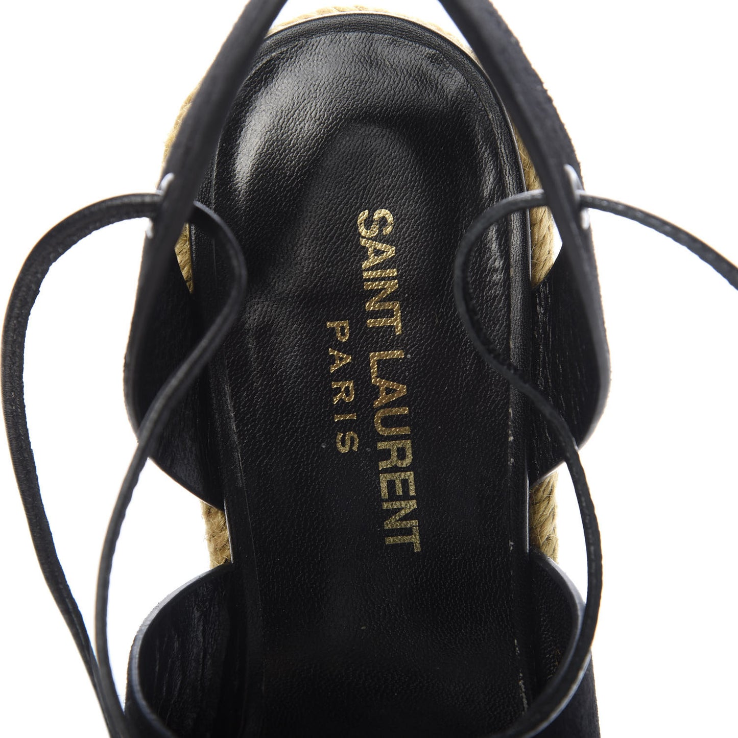 Suede Espadrille Lace-Up Wedges 37 Black