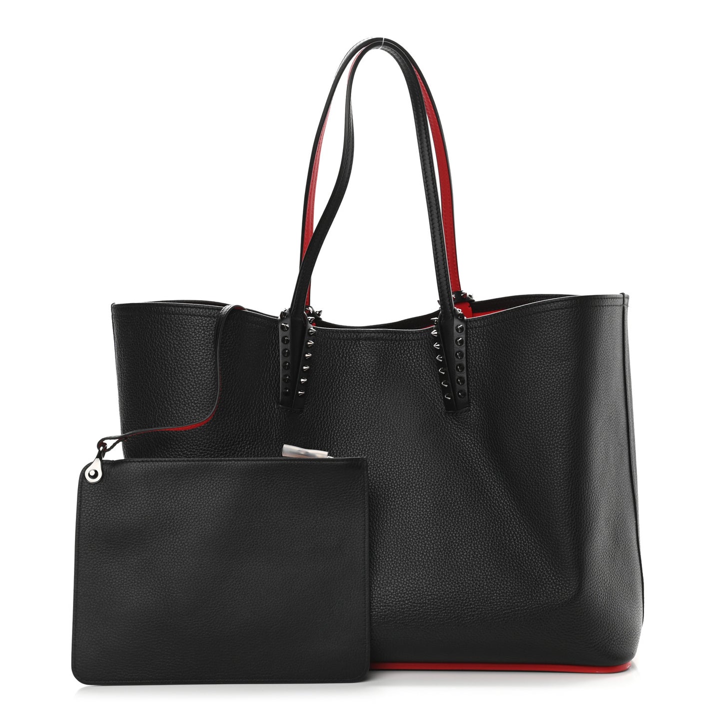 Calfskin Spikes East West Cabata Tote Black