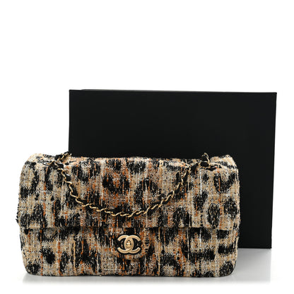 Chanel Tweed Mixed Fibers Leopard Print Small Souplissimo Maxi Flap Brown Black White 11 of 11