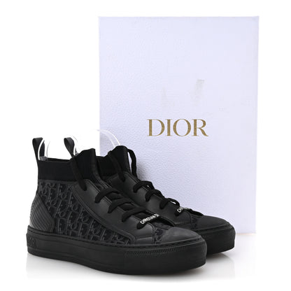 Christian Dior Technical Canvas Mesh Calfskin Womens Matte Oblique Walk'n Dior High Top Sneakers 36.5 Black 10 of 10