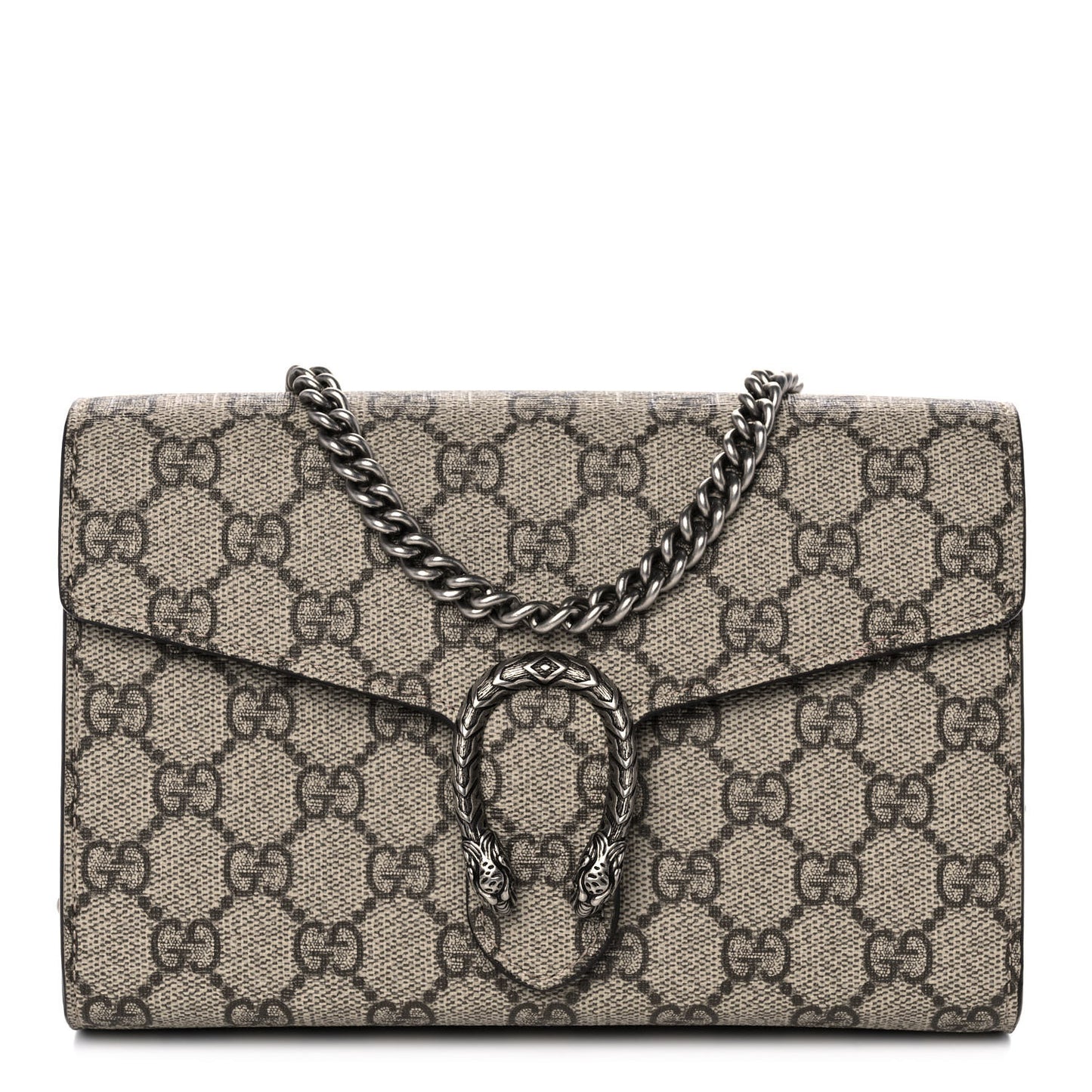 GG Supreme Monogram Mini Dionysus Chain Wallet Beige Taupe
